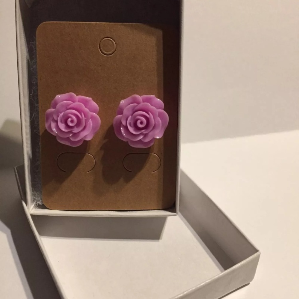 PURPLE FLORAL EARRINGS